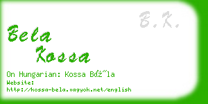 bela kossa business card